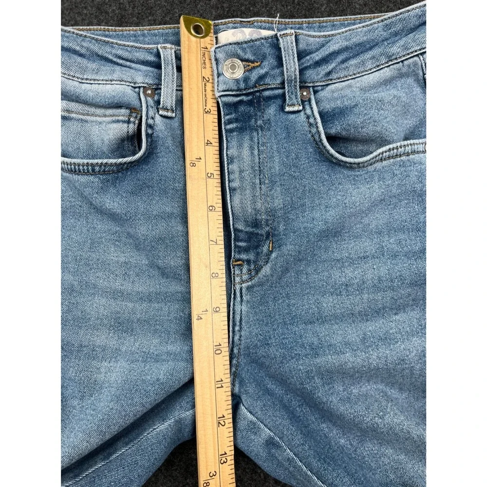 We The Free Free People Skinny Jeans Light Wash Raw Hem Blue Denim Womens 28